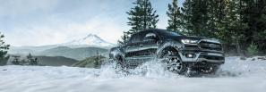 A Black 2022 Ford Ranger in the Snow